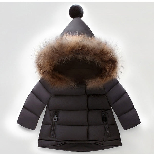 JOYHOPY Baby Boys Faux Fur Hooded Parkas Jacket for Boys