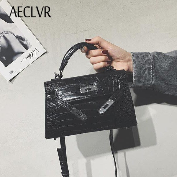 AECLVR Alligator Women Leather Bag