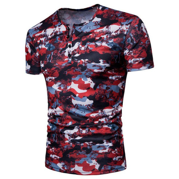 Male Short Sleeved Printed Casual T-Shirts