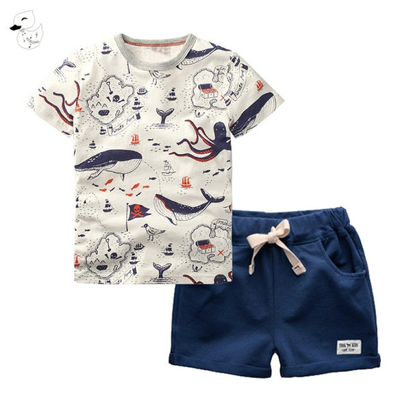 BINIDUCKLING T-Shirt and Pants Summer Casual Children's Sets