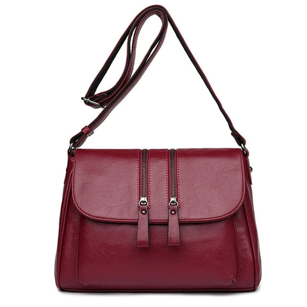 Double Zipper Decoration Shoulder Crossbody Bags For Women