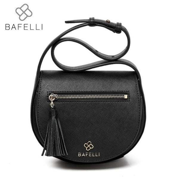 BAFELLI Women Vintage tassel saddle shoulder bag