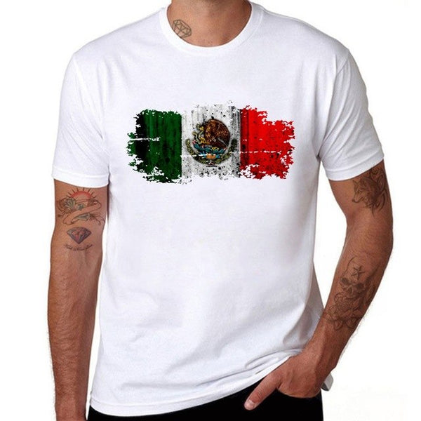 BLWHSA Mexico Flag Printed Men T shirt