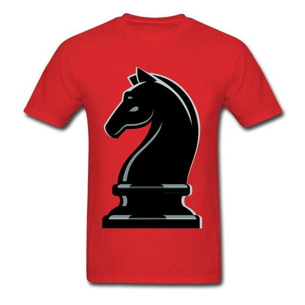 Chess Piece Knight Fashion Men's Black T-shirt