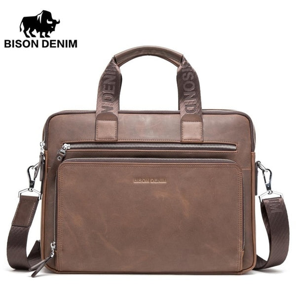 BISON DENIM Satchel Genuine leather 14" Laptop Bags