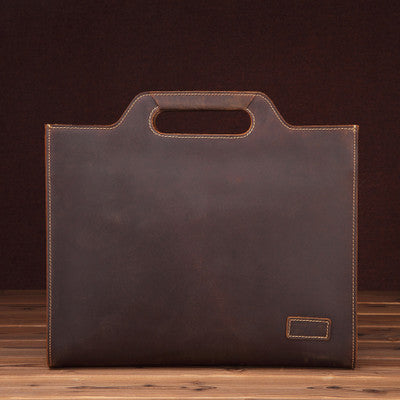 Simple cowhide commercial Laptop Bag