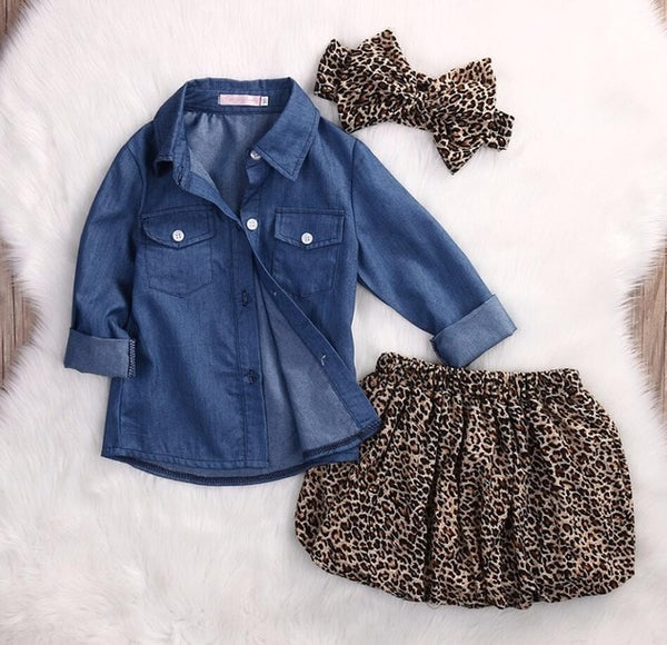 Baby Girl Props Leopard Print Long Sleeve Clothes