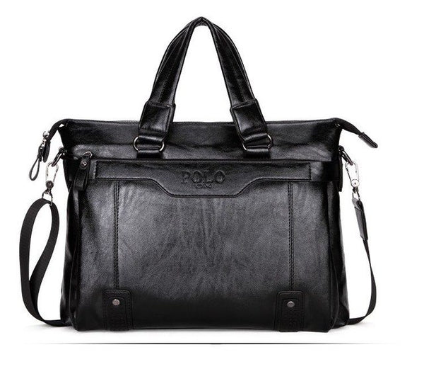 MYOSAZEE Men PU Leather Laptop Bag