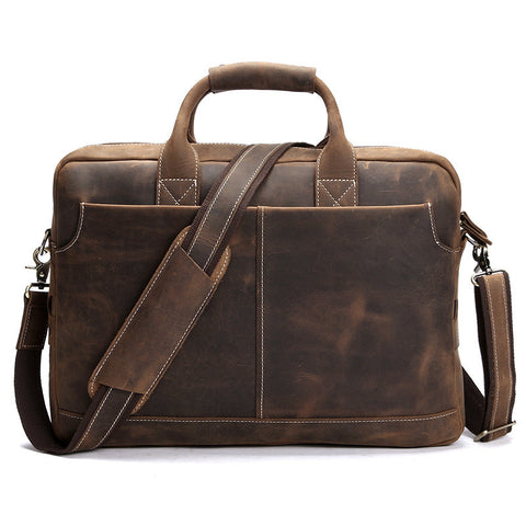 Vintage Crazy Horse Leather laptop Bag