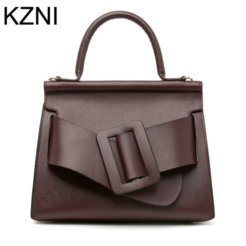 KZNI women genuine leather handbags