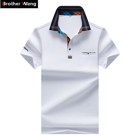 POLO Lattice Collar Casual Polo Shirt