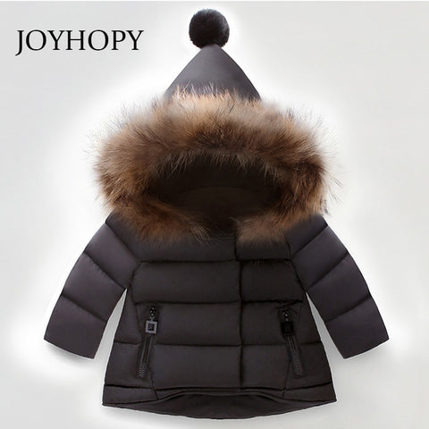 JOYHOPY Baby Boys Faux Fur Hooded Parkas Jacket for Boys