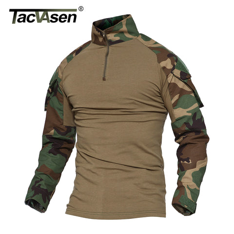 TACVASEN Python Camouflage Male T-shirts