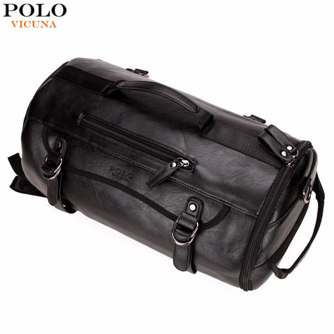 VICUNA POLO Round Leather Mens Travel Bag