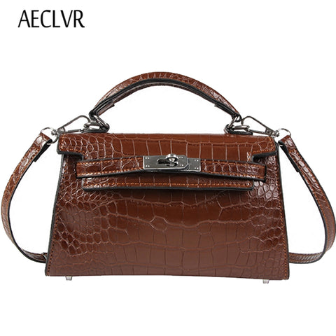 AECLVR Alligator Women Leather Bag