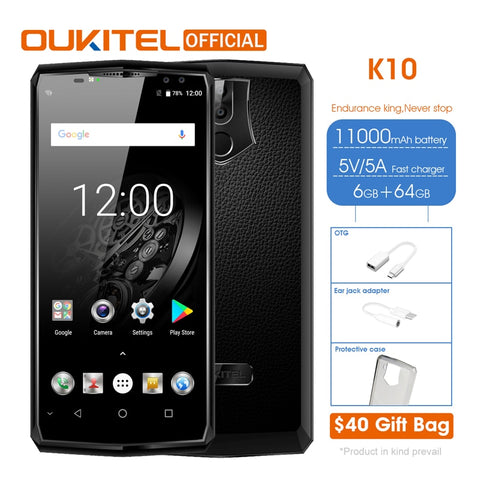 OUKITEL K10 6.0" Quad Cameras Smartphone