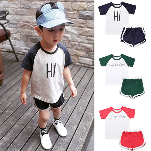 Kids Cotton T-shirt + Shorts Summer Clothing Sets