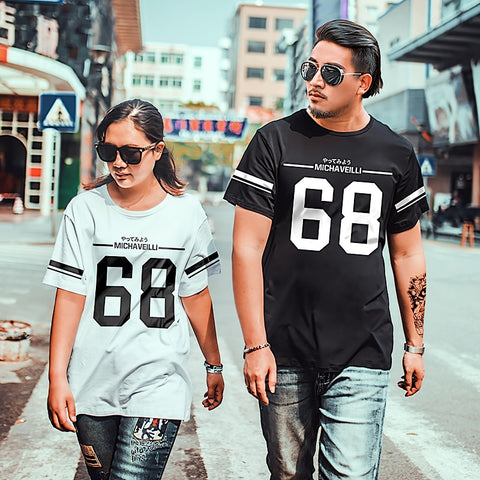 Crew-neck Plus Summer Men  print Tshirt