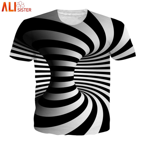 Alisister Vortex Whirlpool Print Funny Summer 3d T Shirt