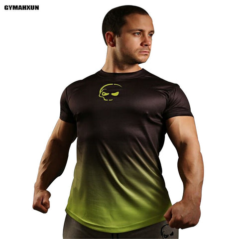 Mens Fitness Printing Short Sleeves T Shirt