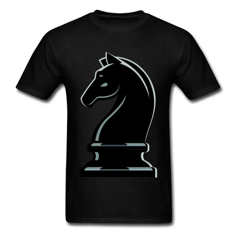 Chess Piece Knight Fashion Men's Black T-shirt