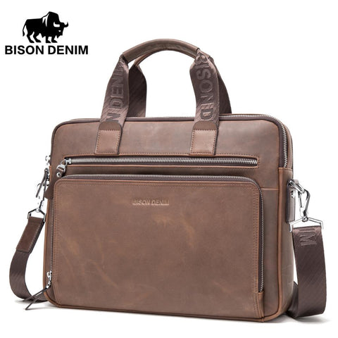 BISON DENIM  Satchel Genuine leather 14" Laptop Bags
