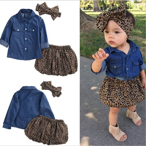 Baby Girl Props Leopard Print Long Sleeve Clothes
