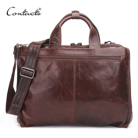 CONTACT'S cowhide leather men's  laptop bag
