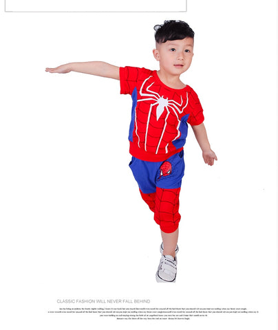 Summer Spiderman T-shirt + pants 2pcs sets