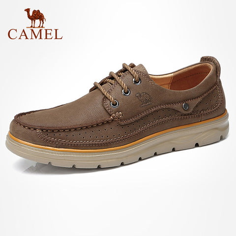 CAMEL Genuine Leather Men Casual  Cowhide Shoes