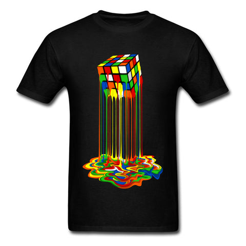 Rainbow Abstraction Melted Rubix Cube T-shirts